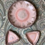 pink sand plate and triangle trays